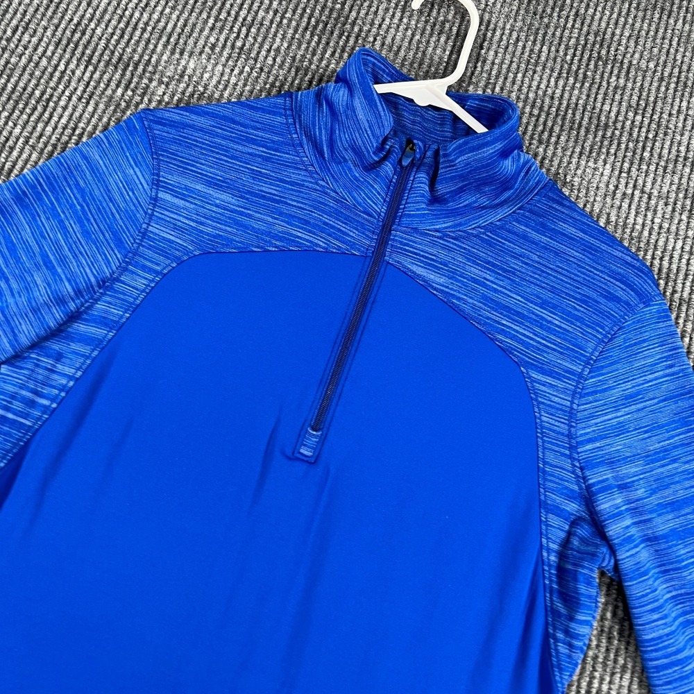 Under Armour ColdGear Pullover Shirt Womens Large Blue Long Sleeve Athletic 1/4